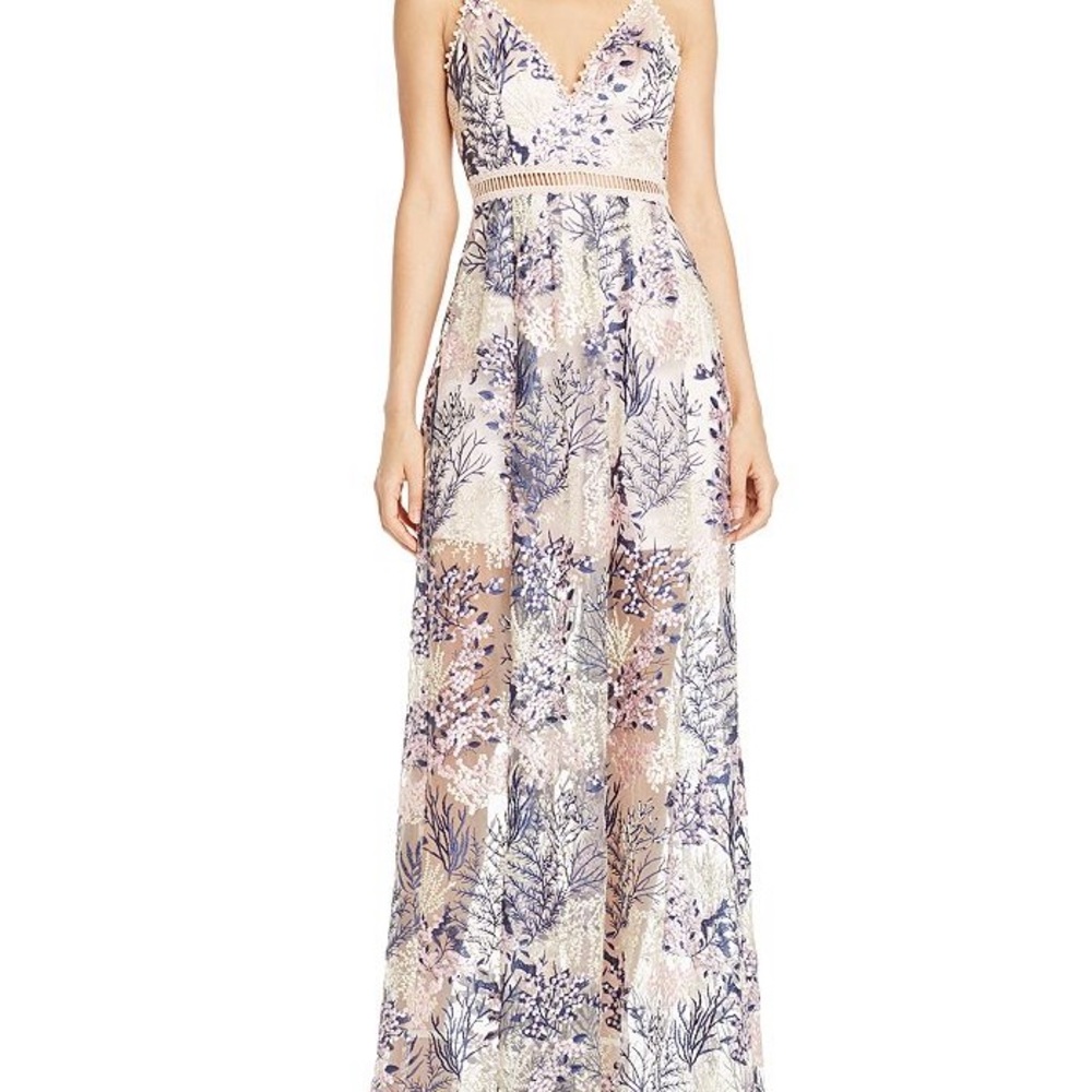 AQUA embellished maxi dress